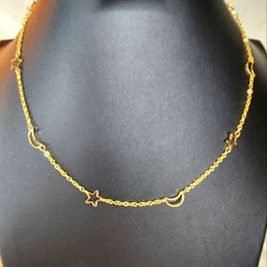 Moon & Stars Gold Plated Chain